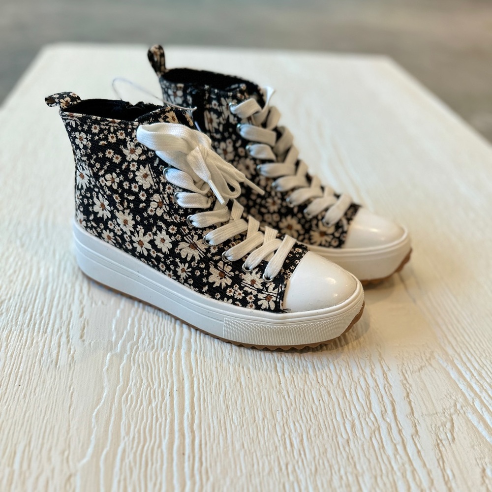 Floral High-Top Platform Sneakers